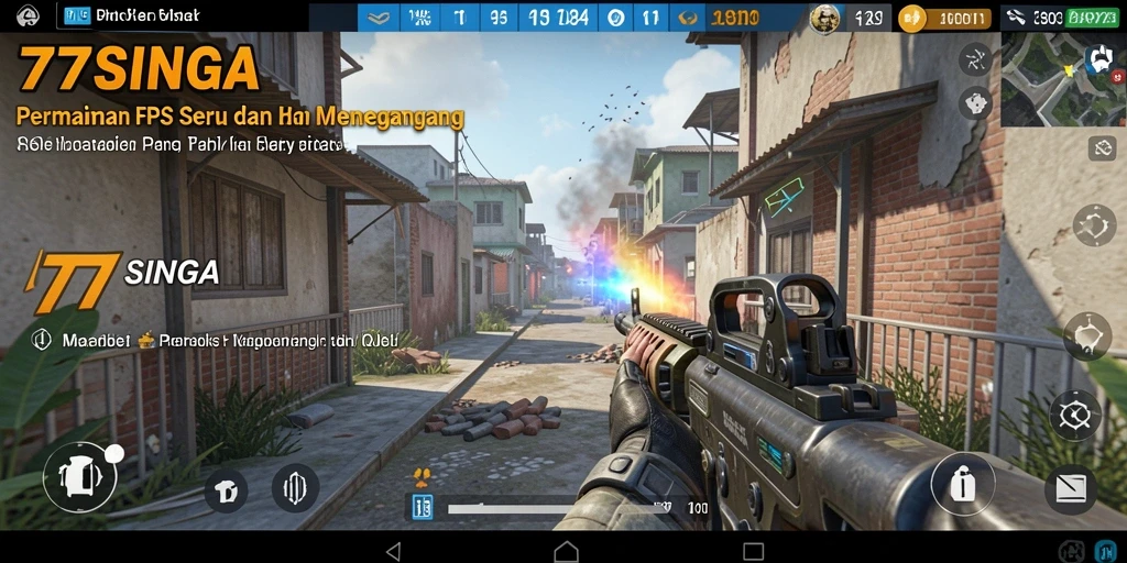 Screenshot menunjukkan aksi gameplay menegangkan dari 77SINGA.