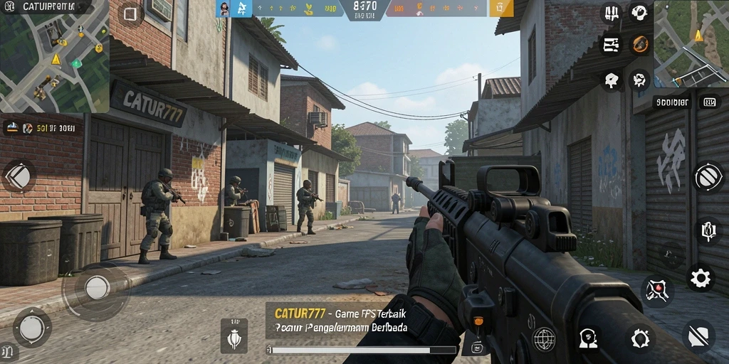 Tampilan tangkapan layar game CATUR777 dengan aksi FPS yang mendebarkan.