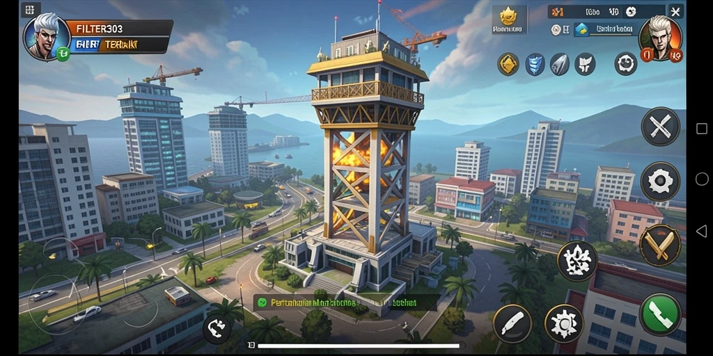 Tangkapan layar FILTER303 yang menunjukkan aksi mendebarkan dalam gameplay Tower Defense.