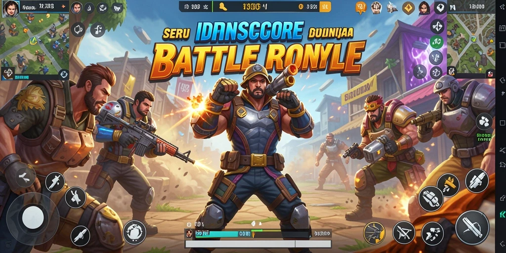 Screenshot gameplay IDNSCORE yang penuh aksi Battle Royale.
