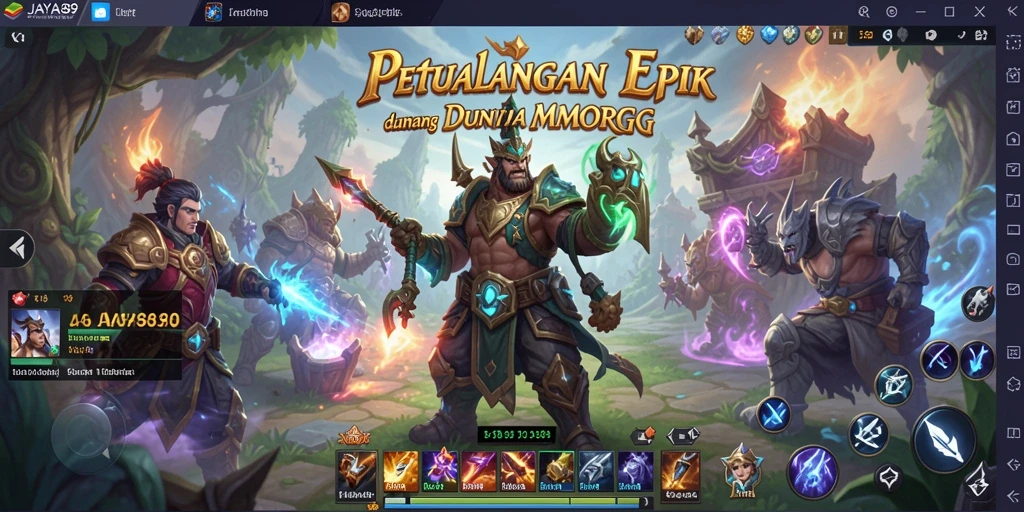 Tangkapan layar gameplay MMORPG JAYA89 yang menampilkan pertarungan seru dan petualangan.