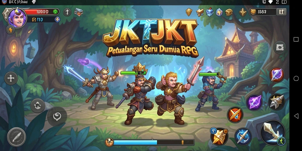 Screenshot gameplay JKTJKT menampilkan aksi seru dan karakter unik.