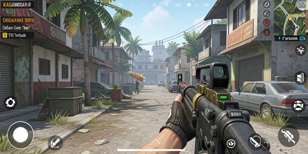 Tangkapan layar gameplay KAGANDAN yang menunjukkan aksi seru dalam pertempuran TPS.