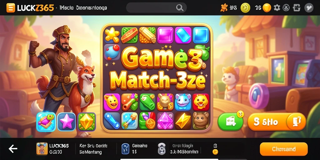 Tampilan gameplay LUCK365 yang penuh warna dan menantang.